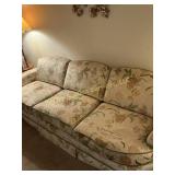Floral Tapestry Upholstered Three-Cushion Sofa