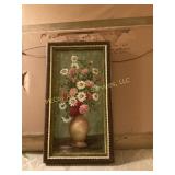Powell Carnations and Daisies Acrylic Painting