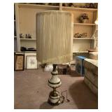 Vintage Stiffel-Style Brass and Cream Table Lamp