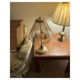 Smoked Glass Etched Panel Touch Lamp