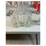 Pair of Vintage Budweiser King of Beers Glass Mugs
