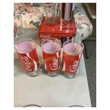Three Red and White Enjoy Coke Drinking Glasses