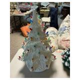 Large Vintage White Ceramic Christmas Tree, Lightp