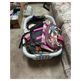 Clothes basket of purses