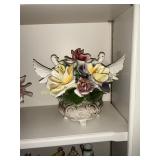 Capodimonte Porcelain Centerpiece w/ Flowers