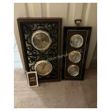 Pair Vintage Wall Weather Station Instruments