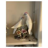 Capodimonte Porcelain Two Doves on Flowering Branh