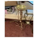 Brass Fern Plant Stand With Scrolled Tripod Legs