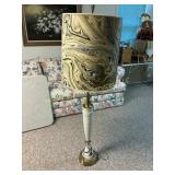 Vintage 1970s Floor Lamp with Marbled Swirl Drum S