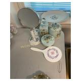 Vintage Vanity Dresser Set: Mirrors, Powder Jars