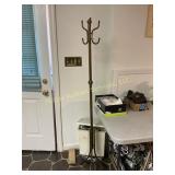 Vintage Brass Hall Tree Coat and Hat Rack