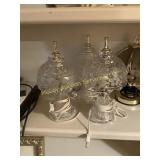 Pressed Glass Boudoir Lamps and Two Others, Lot