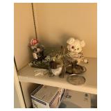 Decor Lot: Squirrel Bank, Lighted Puppy and Plush