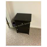 Black Single Drawer Nightstand / Side Cabinet