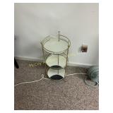 Brass and Mirrored Three Tier Round Side Stand