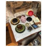 Lot of ash trays and table lighter