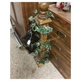 Lot of Decor, Wooden Lantern Post & Holiday Figurs