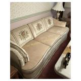 Vintage Formal Sofa, Floral Tapestry Back Cushions