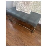 Custom gray bench with feaux alligator leather
