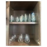 Crystal and glass wine glasses
