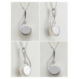 NO RESERVE 0.10 Ct  Silver Pearl  Necklace