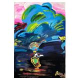 Peter Max on Vintage Paper.  Framed