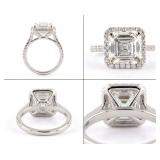 6.72 Ct  asscher cut Diamond  18K Ring
