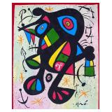Joan Mirï¿½ Drawing Signed & Stamped Mixed Media