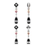 1.48 Ct Diamond Onyx  14K Earring