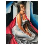 Tamara de Lempicka Drawing stamped mixed media.