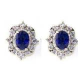 NO RESERVE 2 Ct  Silver  Sapphire Earring