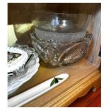 Lot of Punch Bowls and Serving Treys