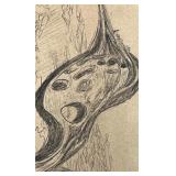 Salvador Dali drawing on vintage paper
