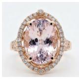 FINE JEWELRY.  8 Ct Diamond & Kunzite 14K Ring