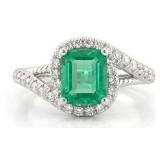 FINE JEWELRY. 1.61 Ct Diamond & Emerald 14K Ring