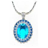 NO RESERVE. 10.45 Ct  Titanium Blue Topaz,Necklace