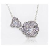 NO RESERVE. 1.5 Ct  Silver Sapphire Necklace