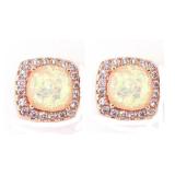 NO RESERVE. Titanium Opal & Lab Sapphire, Earring
