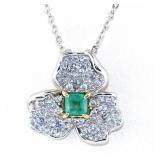 NO RESERVE 2.20 Ct  Titanium Emerald  Necklace