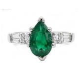 FINE JEWELRY  2.52 Ct Diamond & Emerald 14K Ring