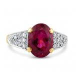 NO RESERVE. 2.58 Ct Diamond & Ruby 14K Ring