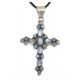 NO RESERVE.  4 Ct Natural Aqua Silver Necklace