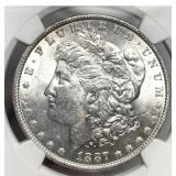 1887 Mint State Morgan Silver Dollar