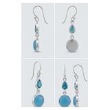 NO RESERVE.  6 Ct Lab Aqua Marine Silver Earring