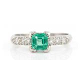 FINE JEWELRY.1.41 Ct Diamond & Emerald  14 Ring