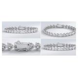 NO RESERVE. 12 Ct Lab Diamond Titanium Bracelet