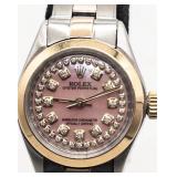 ROLEX Diamond 18k Yellow Gold SS Ladies Watch