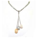 NO RESERVE 16 Inch Pearl & 10MM  Silver Necklace