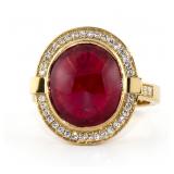 FINE JEWELRY  6.10 Ct Diamond & Ruby 14K Ring