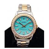 ROLEX Oyster 14k Yellow Gold Diamond Watch